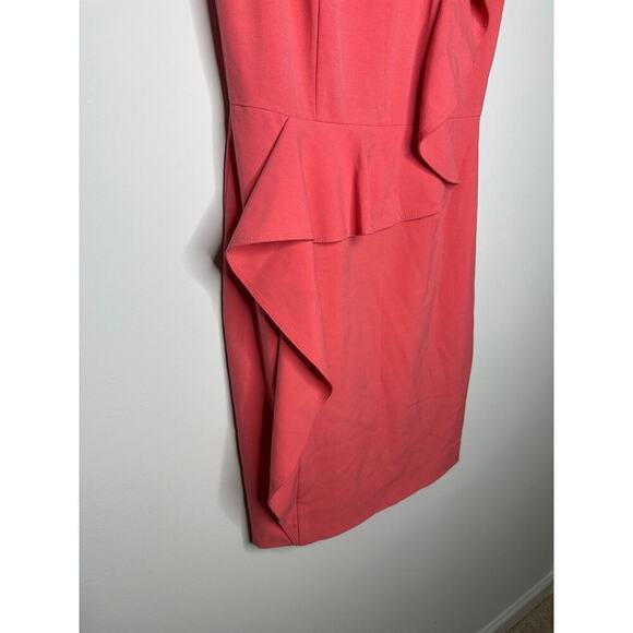 Calvin Klein Size 6 Ruffle Church Scuba Sheath Dress Peach Business Corporate - Picture 4 of 13